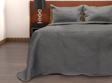 Colcha King Size Matt Satín Gris Oxford Colchas