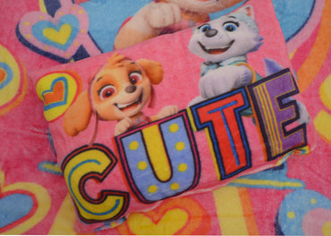 Cobertor Silk + Almohada Baby Paw Patrol Skye Rosa