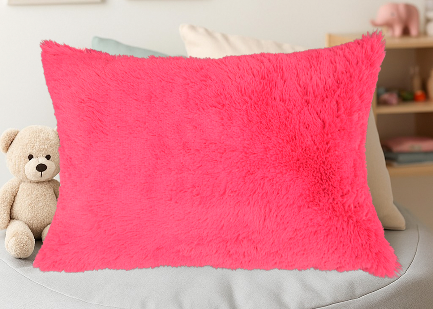 Almohada Peluda Fucsia