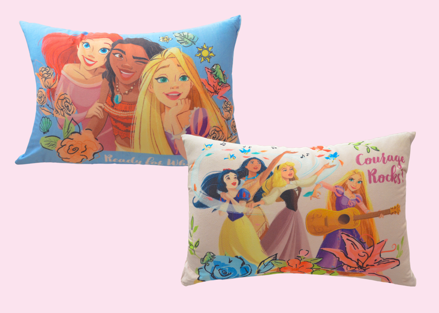 Almohada Reversible Princesas Flores