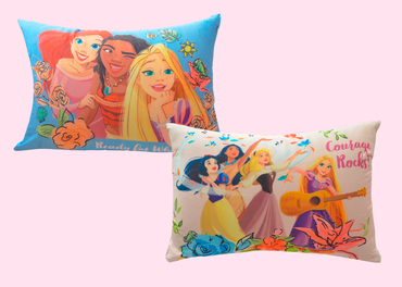 Almohada Reversible Princesas Flores