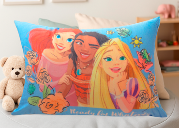 Almohada Reversible Princesas Flores