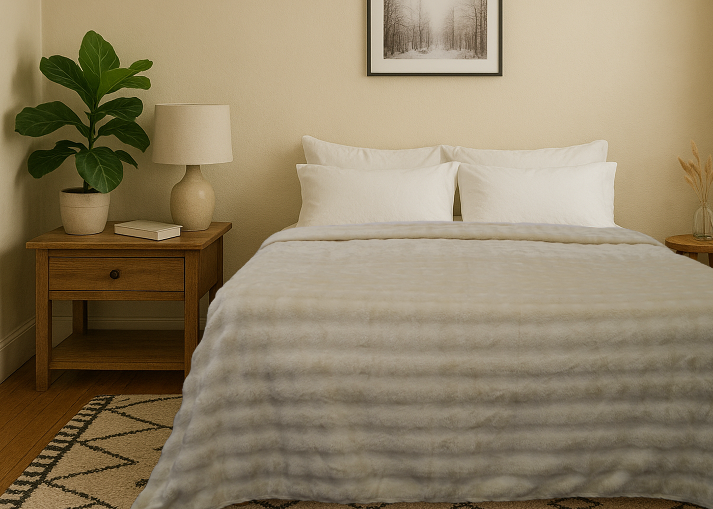 Cobertor Bubble Matrimonial Beige