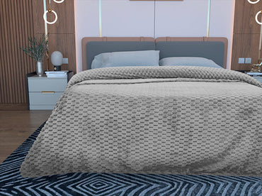 Cobertor Crochet Matrimonial Gris