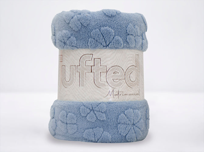 Cobertor Tufted Matrimonial Azul