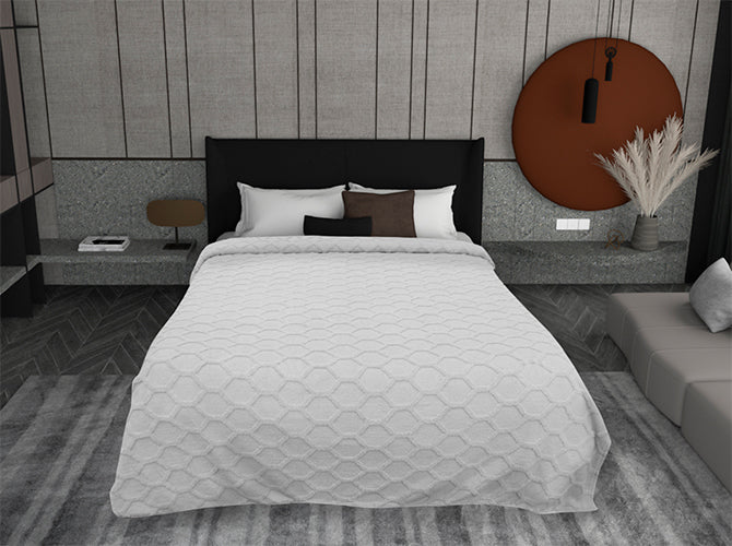 Cobertor Tufted Matrimonial Gris