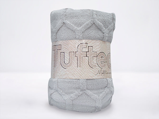 Cobertor Tufted Matrimonial Gris