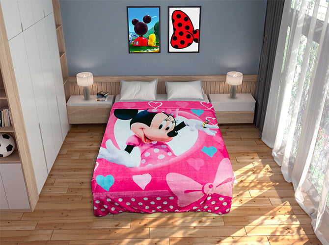 Cobertor Tersupiel Matrimonial Minnie Corazón