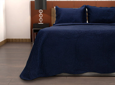 Colcha King Size Matt Satín Navy Colchas
