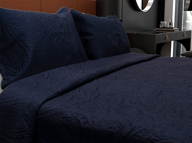 Colcha King Size Matt Satín Navy Colchas