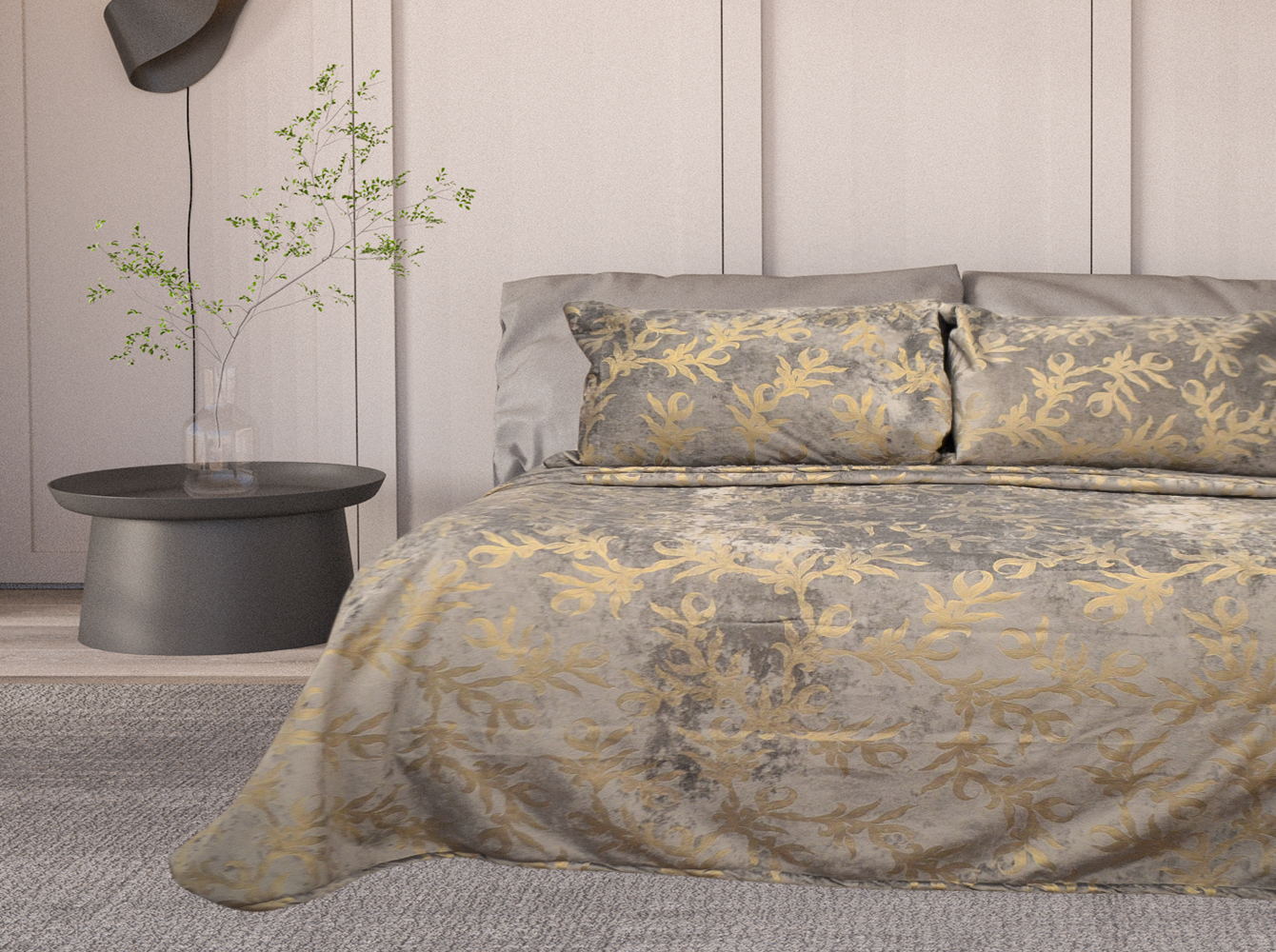 Colcha Bonded Gloo Matrimonial Gris