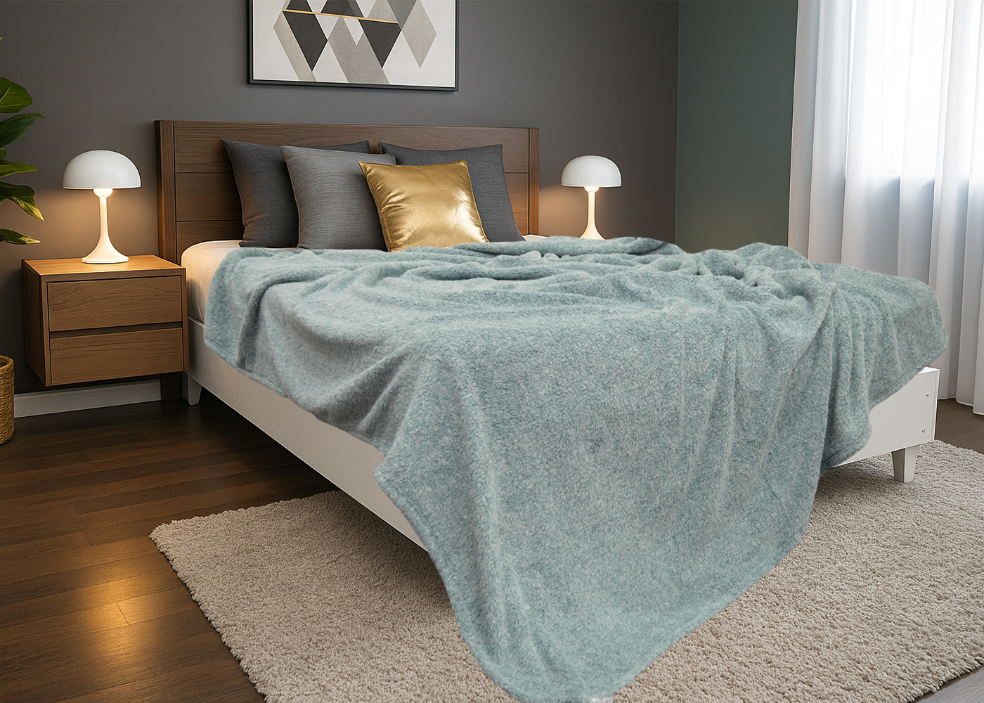 Cobertor Matrimonial Cationic Azul