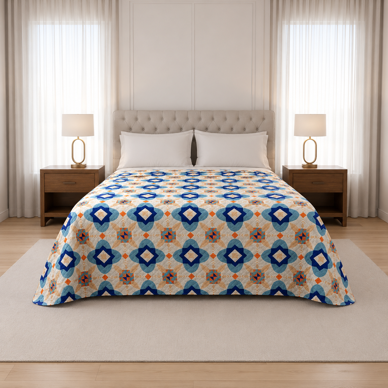 Edrecolcha Croasant King Size Azulejo Turquesa