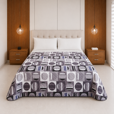 Edrecolcha Croasant King Size Círculos Gris