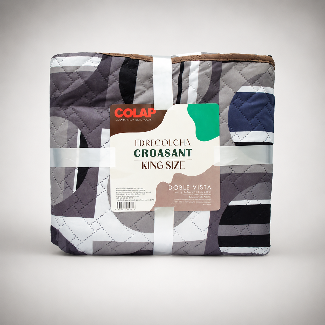 Edrecolcha Croasant King Size Círculos Gris