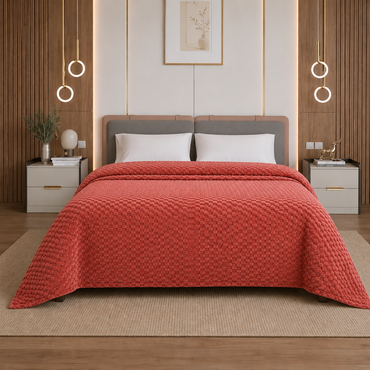 Cobertor Crochet Matrimonial Terracota