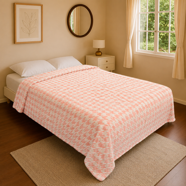 Cobertor Tufted Bicolor Matrimonial Rosa