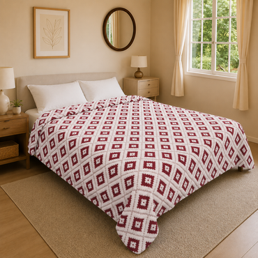 Cobertor Tufted Bicolor Matrimonial Vino