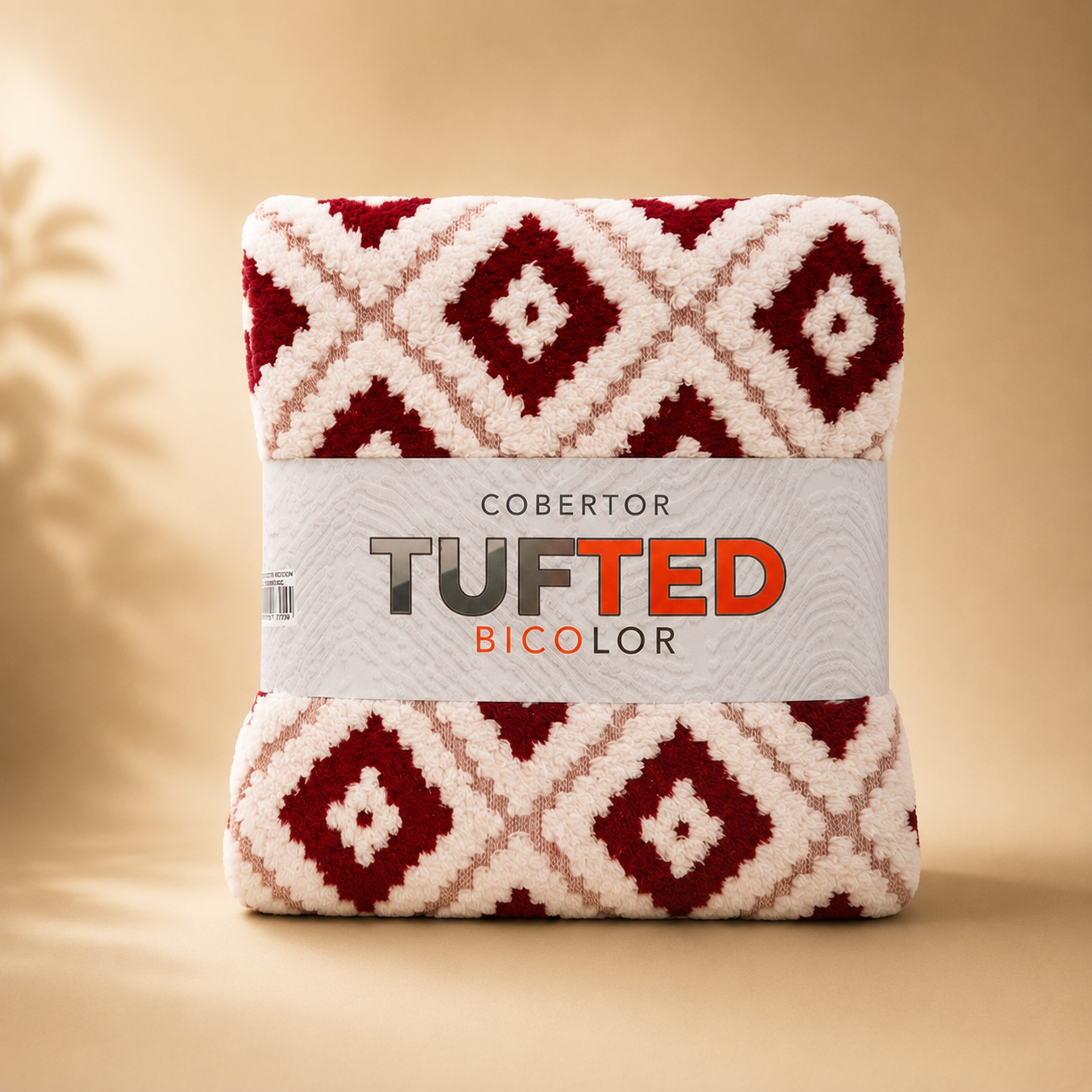 Cobertor Tufted Bicolor Matrimonial Vino
