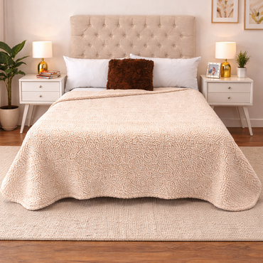 Cobertor Nevado Matrimonial Camel