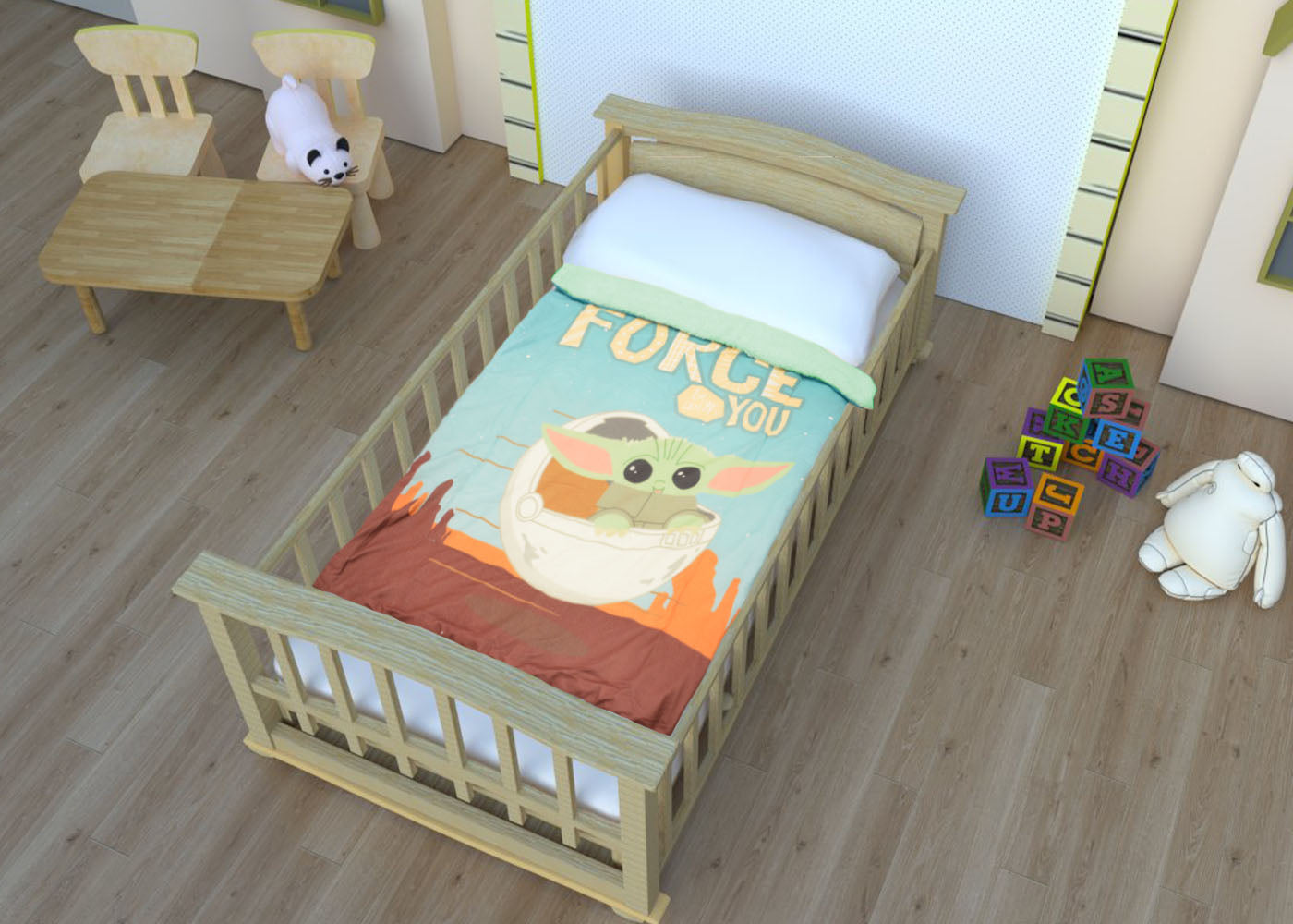 Cobertor Baby Borrego + Shape Baby Yoda