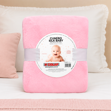 Cobertor Zig Zag Relive Corazones Rosa