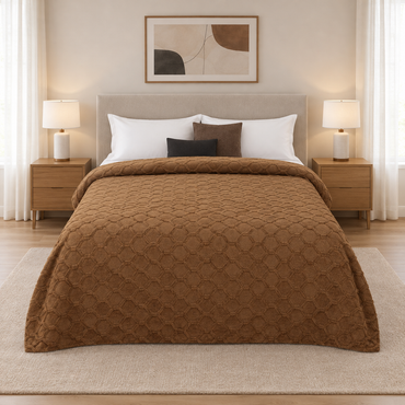 Cobertor Tufted Matrimonial Chocolate