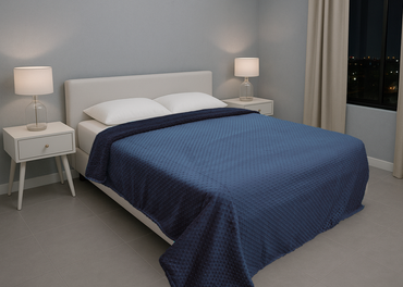 Edredón Dot Matrimonial Azul Marino