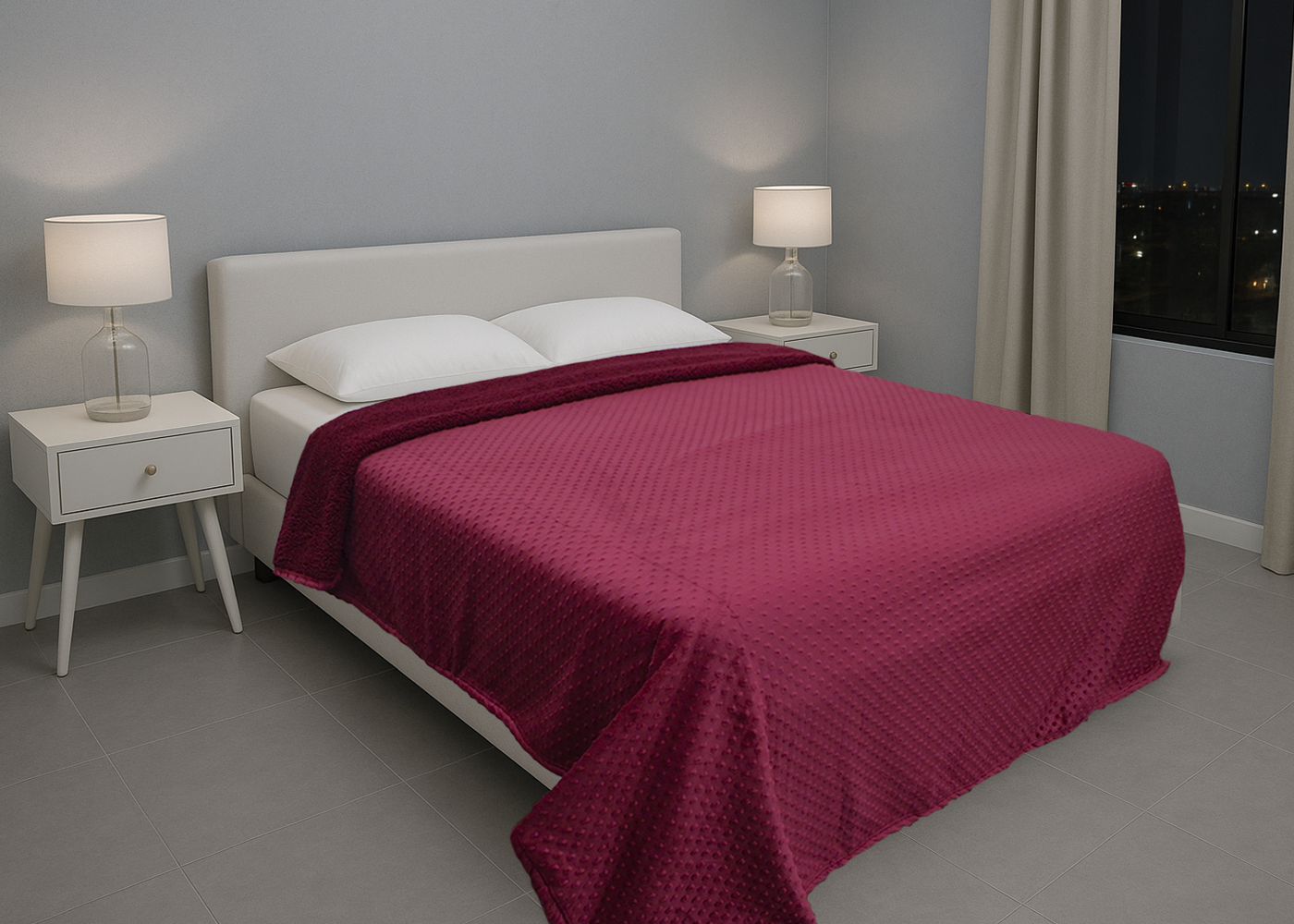 Edredón Dot Matrimonial Vino