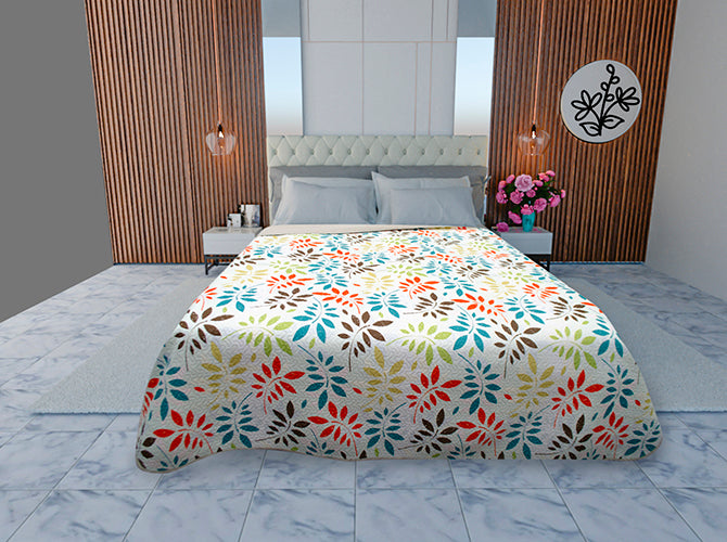 Edrecolcha Croasant King Size Hojas Multicolor