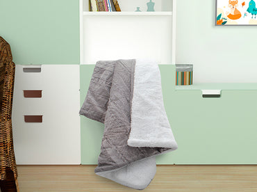 Edredón Baby Borrego Trenzado Gris