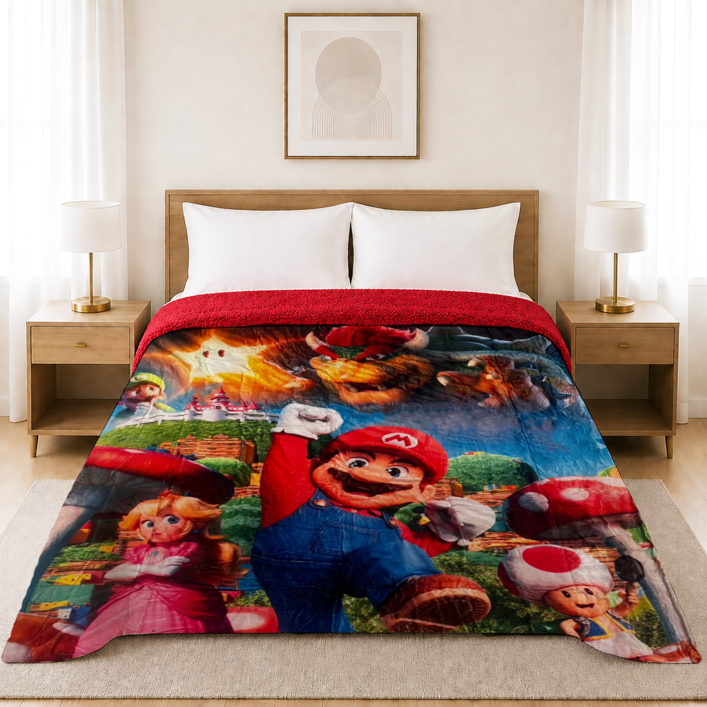 Edredón Matrimonial Borrego Super Mario Bros