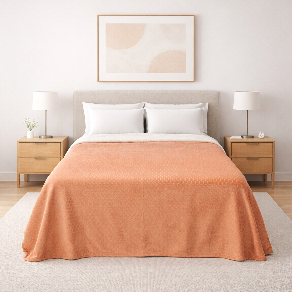 Cobertor Silk Embozado Matrimonial Café Panal Cobertor