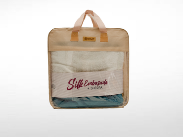 Cobertor Silk Embozado Matrimonial Azul Cobertor