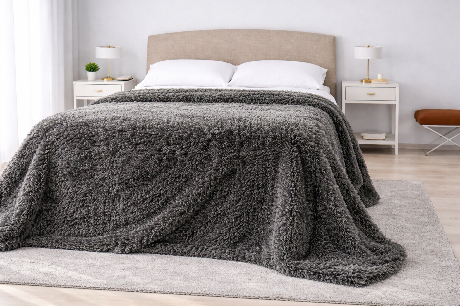 Colcha Peluda Bonded Sobrecamero Oxford