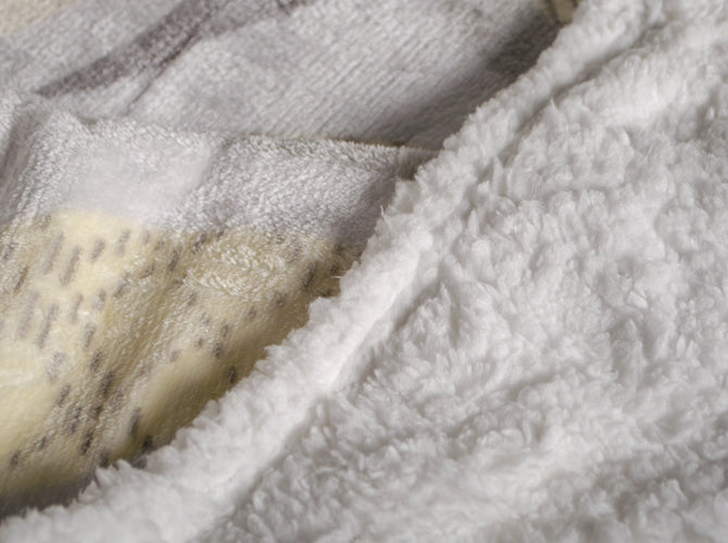 Frazada Colap Borrego Bonded Maíz Gris Frazadas