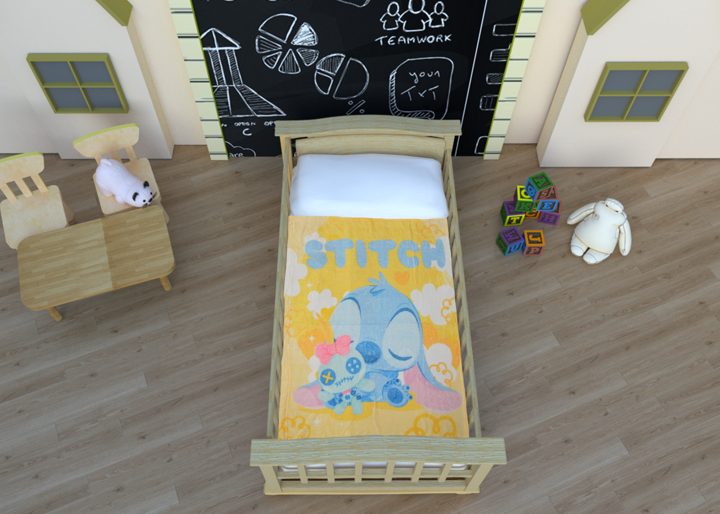 Frazada Baby Tersupiel Stitch Amarillo