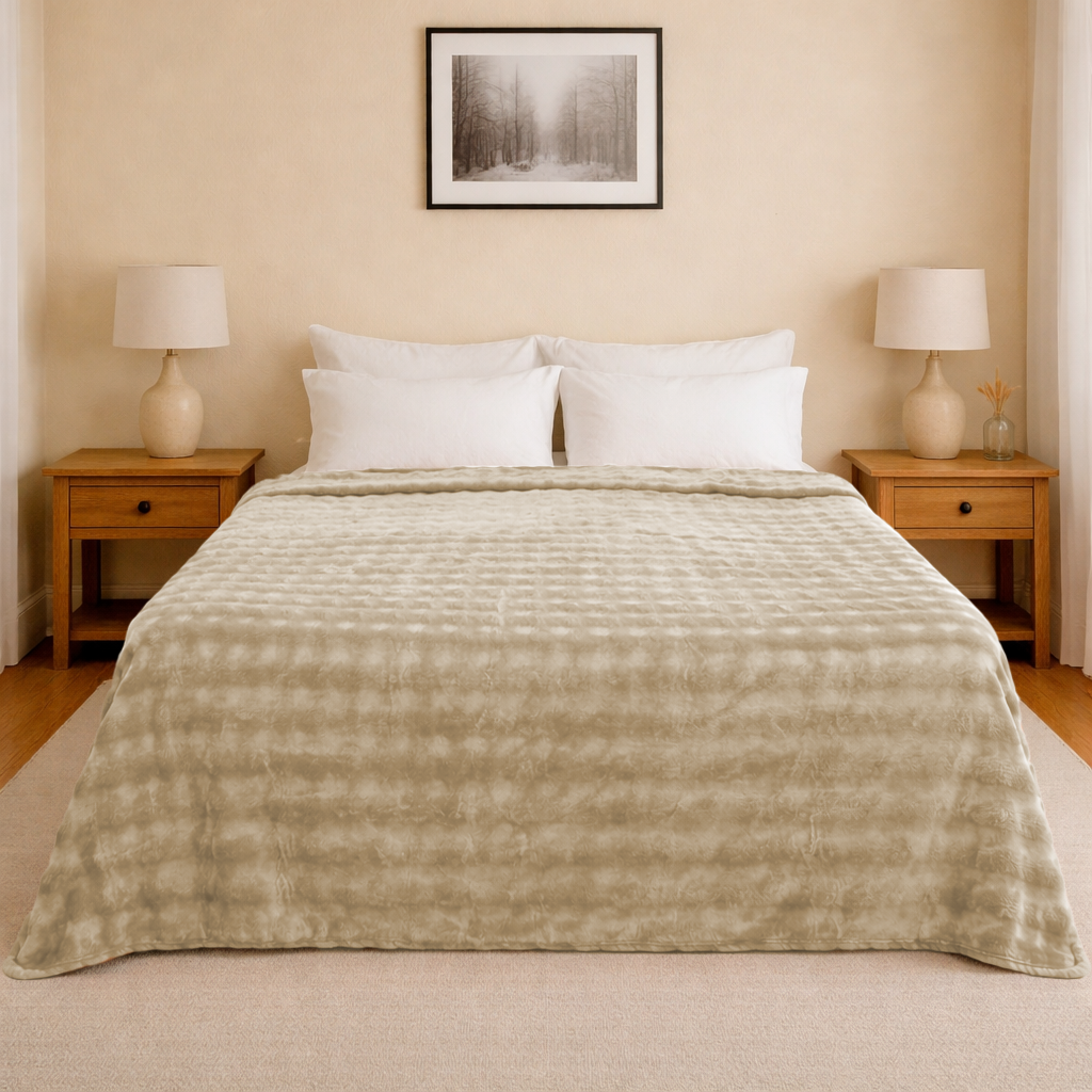 Cobertor Bubble Matrimonial Beige