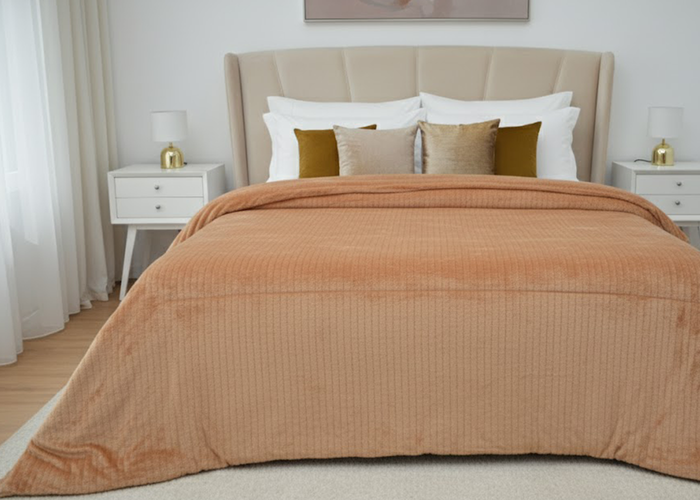 Edredón Borrego Lehotel King Size Camel