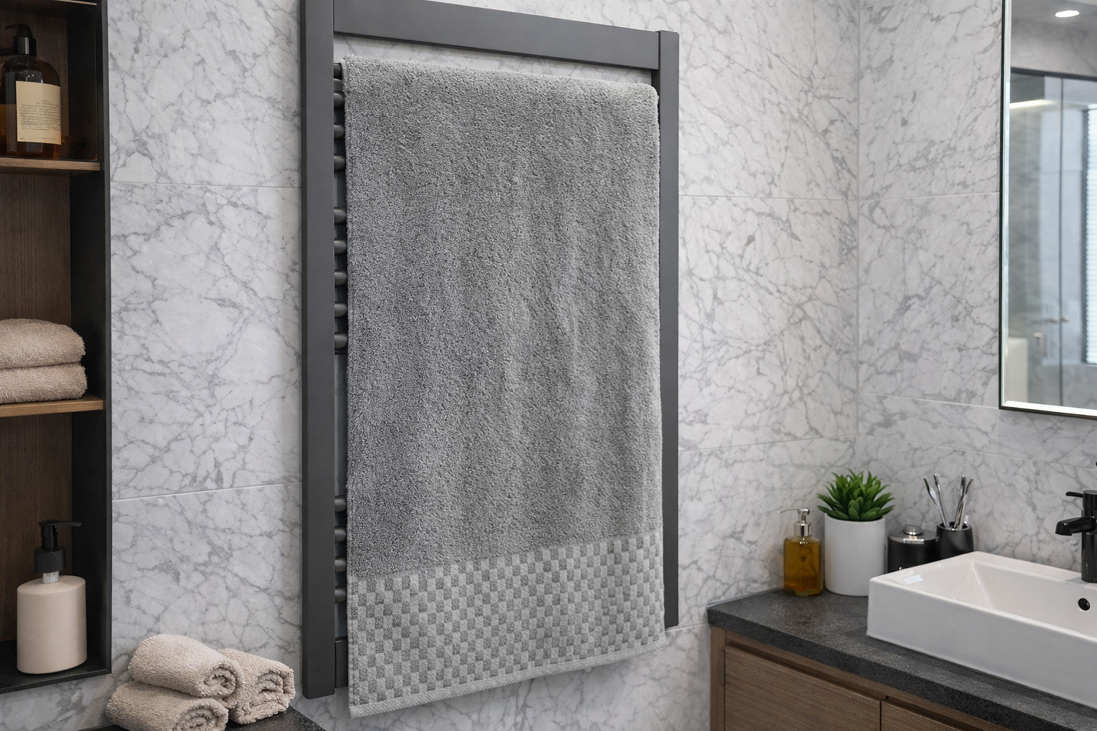 Toalla Medio Baño Lehotel Gris