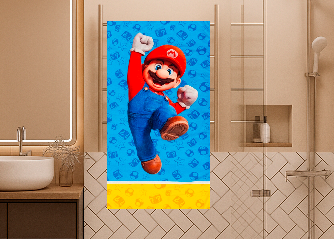 Toalla Sustentable Mario Bros Cyan