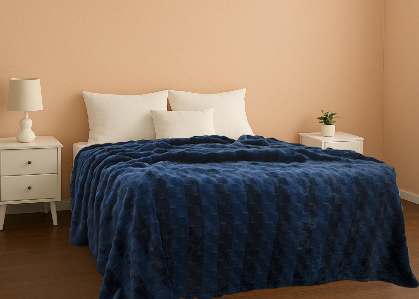 Cobertor Milk Flannel Matrimonial Azul