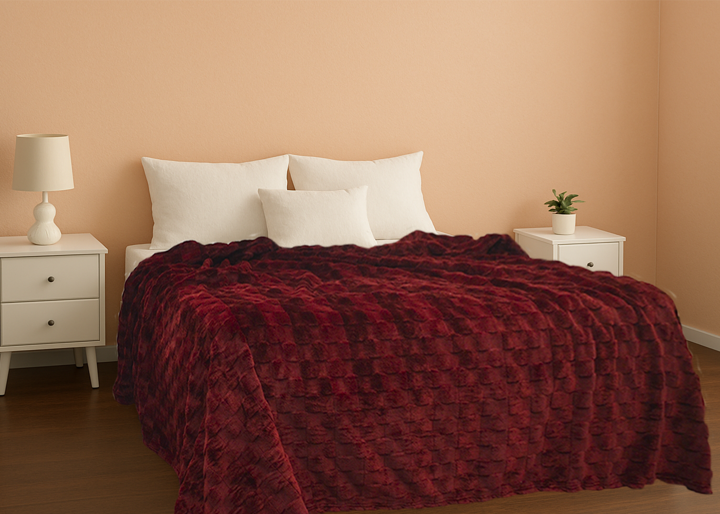 Cobertor Milk Flannel Matrimonial Vino
