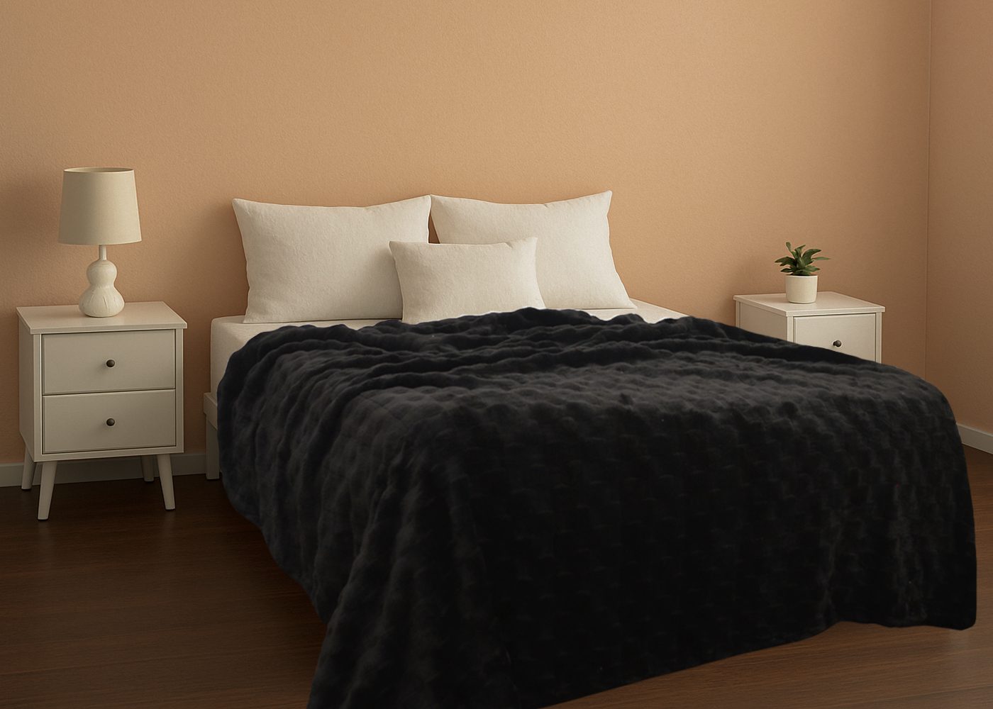 Cobertor Milk Flannel Matrimonial Negro
