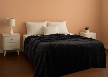 Cobertor Milk Flannel Matrimonial Negro
