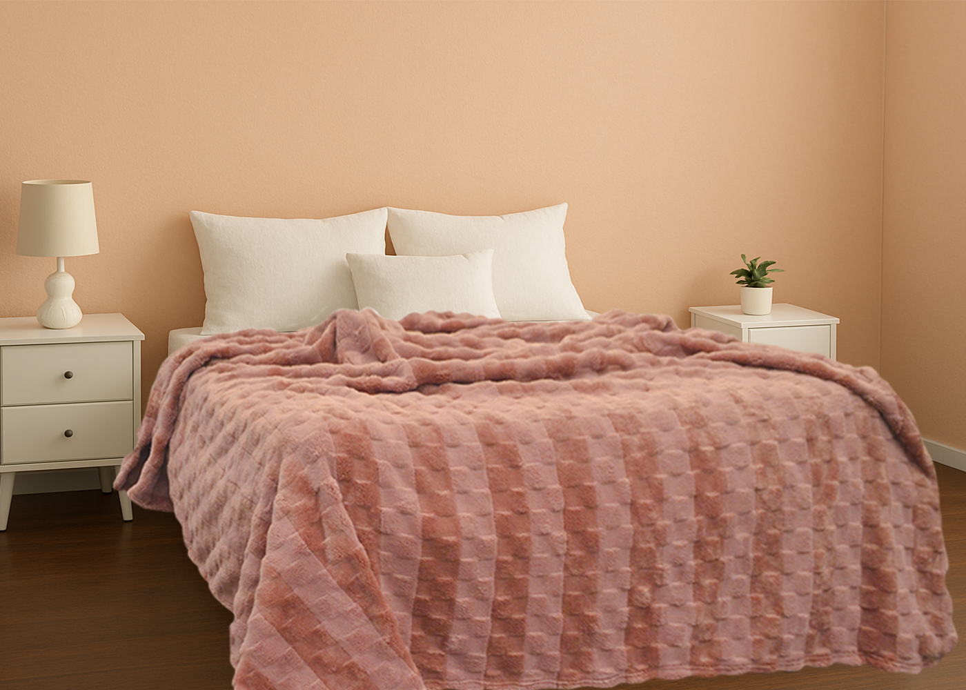 Cobertor Milk Flannel Matrimonial Rosa