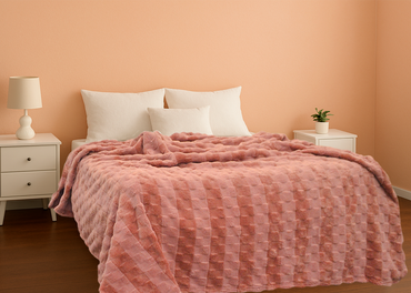 Cobertor Milk Flannel Matrimonial Rosa