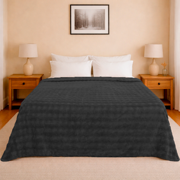 Cobertor Bubble Matrimonial Negro