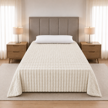 Cobertor Individual Olas Bonded Rabbit Hueso