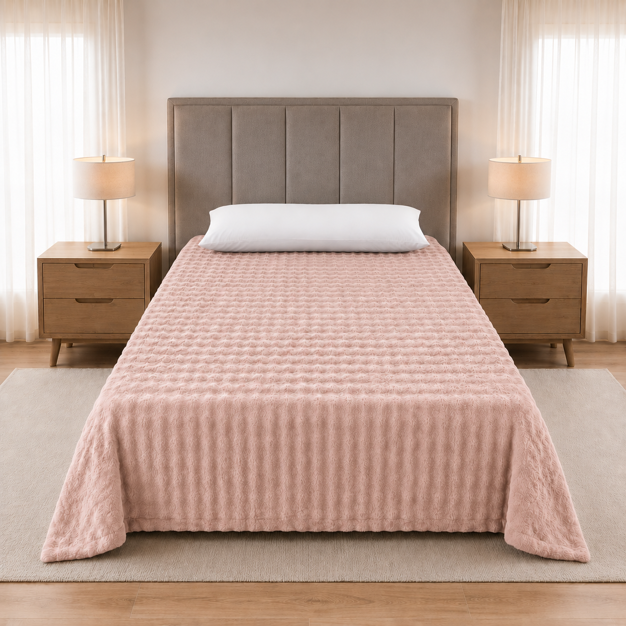 Cobertor Individual Olas Bonded Rabbit Rosa